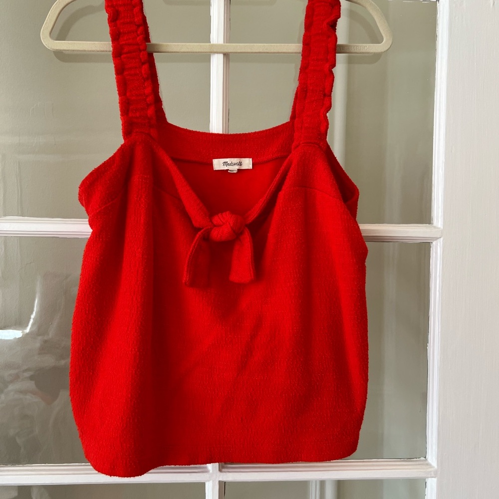 Madewell red bow top + Mix of tops from madewell, everlane, Anthro, UO